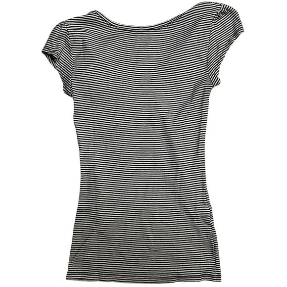 🖤 Express One Eleven Black & White Striped Ruched Tee – XS 🖤 - Picture 3 of 6